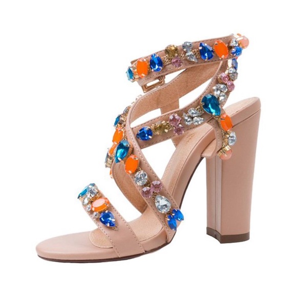 FOUND 🥰 ISO ✨💎 Lauren Lorraine Larissa Strappy Rhinestone Embellished Heels ✨💎😍 - Picture 2 of 10